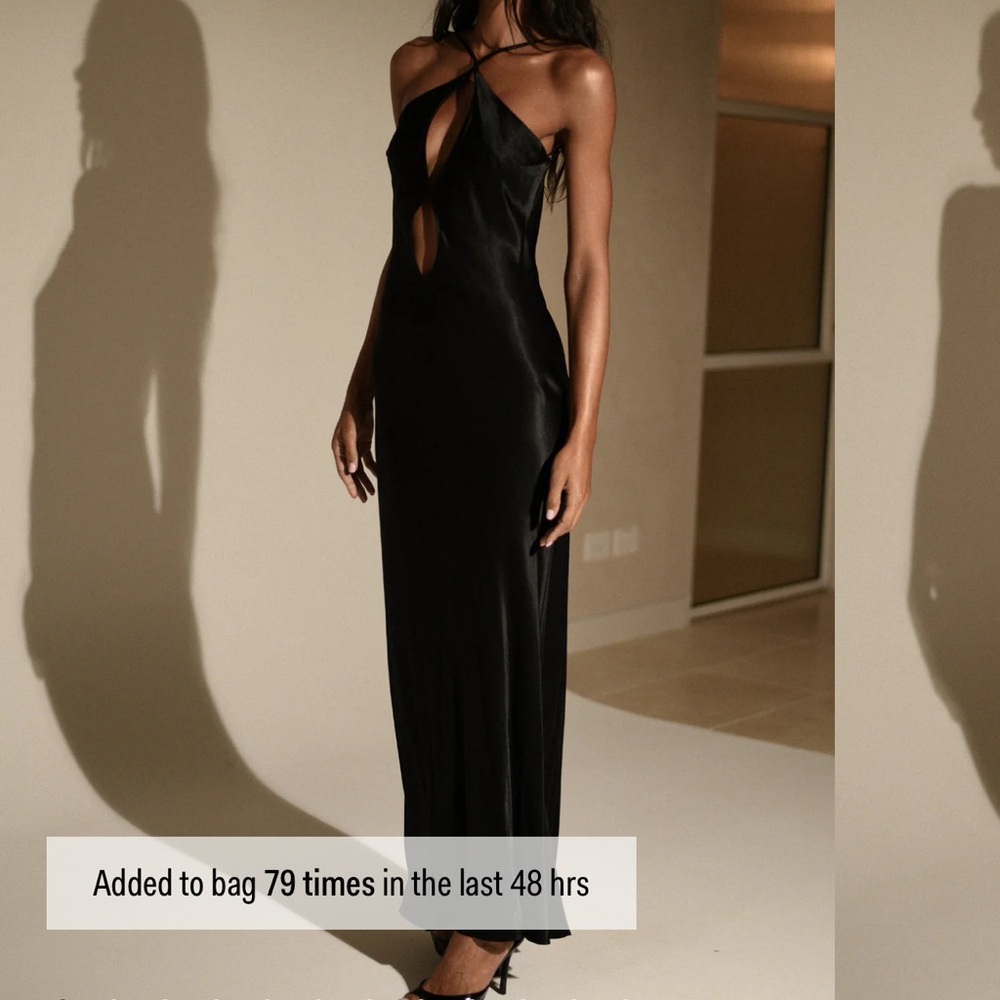 MESHKI LUCIA SATIN CUT OUT MAXI DRESS